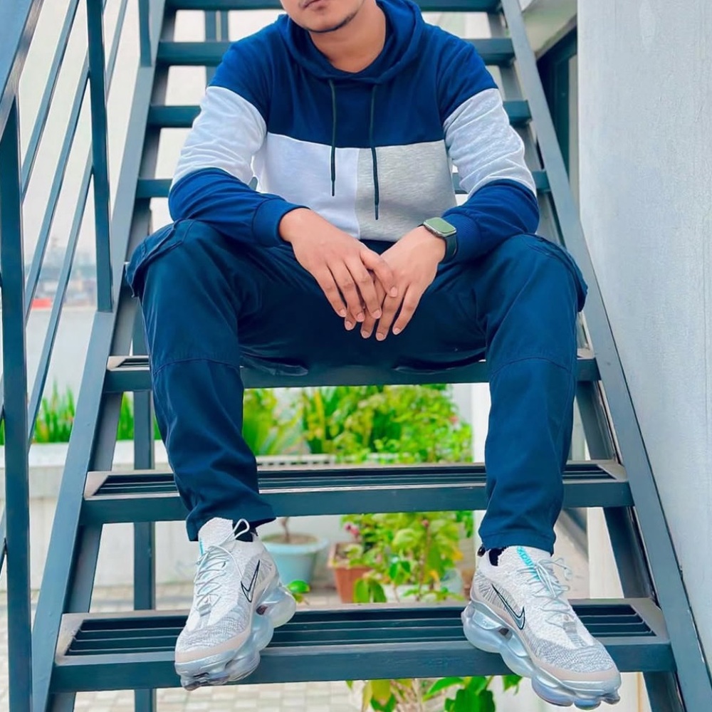 NIKE SCORPION MEN VAPORMAX FLYKNIT AIR MAX SHOES 11 BUBBLE BLUE METALLIC SILVER